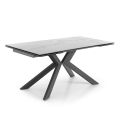 Table à manger extensible jusqu'à 240 cm en céramique et métal - Ugo