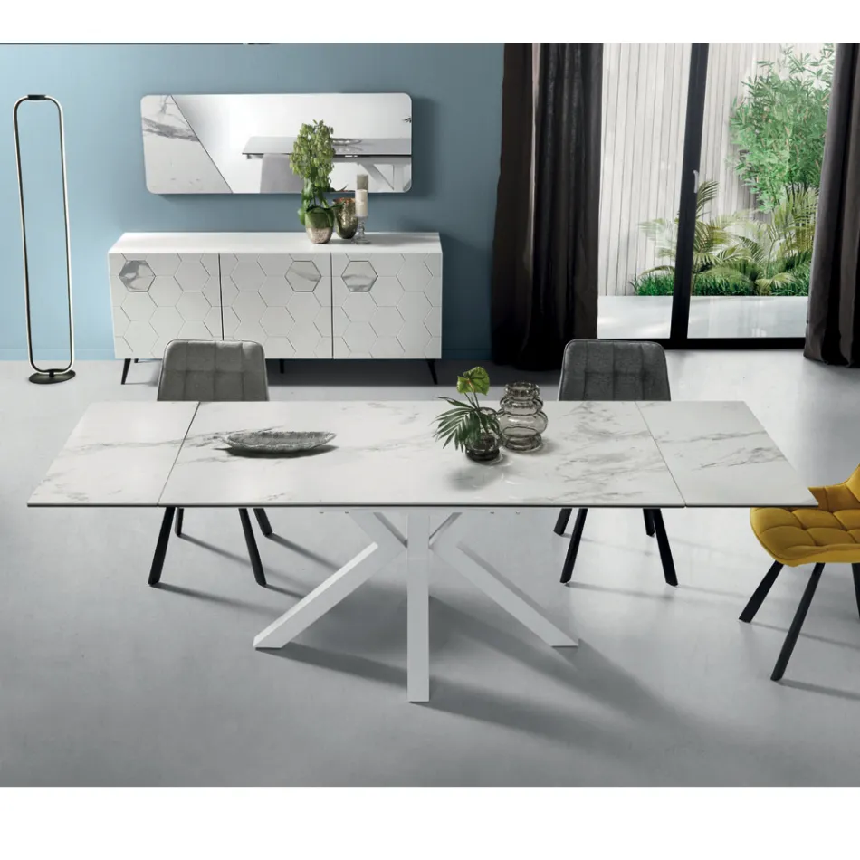Table à manger extensible jusqu'à 240 cm en grès cérame - Domagnano Viadurini