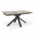 Table à manger extensible jusqu'à 240 cm en métal et céramique - Laryssa Viadurini
