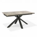 Table à manger extensible jusqu'à 240 cm en métal et céramique - Laryssa