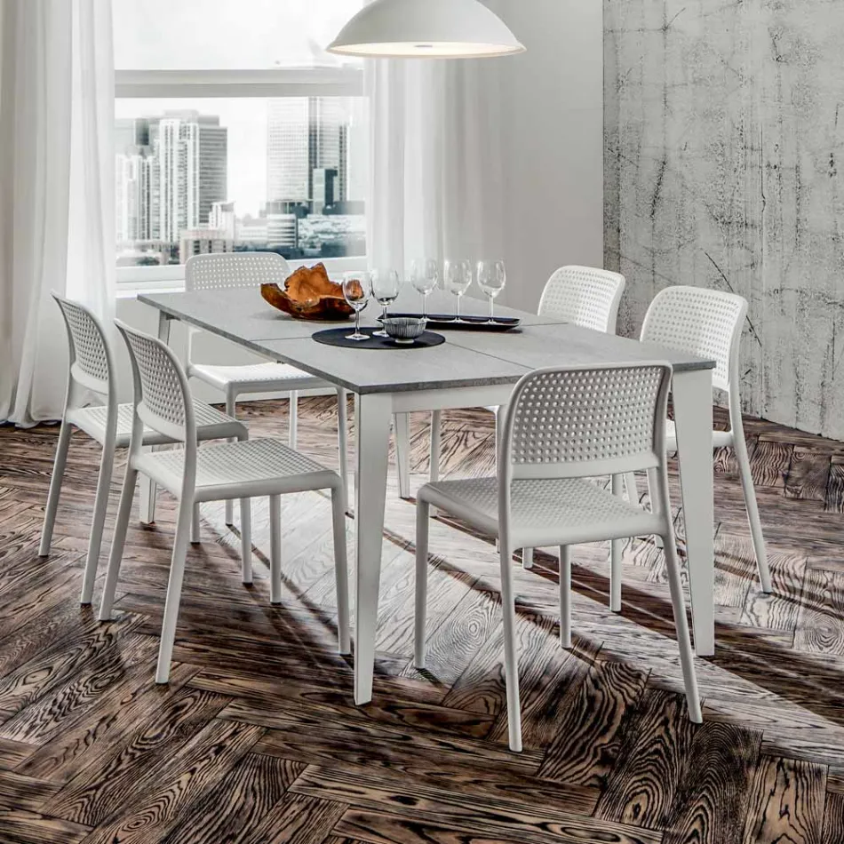 Table à manger extensible jusqu'à 252 cm en HPL Made in Italy - Efisto Viadurini