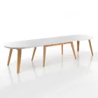 Table à manger extensible jusqu'à 270 cm en Mdf et bois massif - Fedora Viadurini