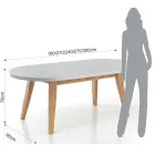 Table à manger extensible jusqu'à 270 cm en Mdf et bois massif - Fedora Viadurini