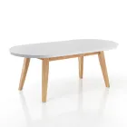 Table à manger extensible jusqu'à 270 cm en Mdf et bois massif - Fedora Viadurini