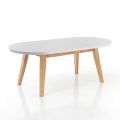 Table à manger extensible jusqu'à 300 cm en Mdf et bois massif - Fedora
