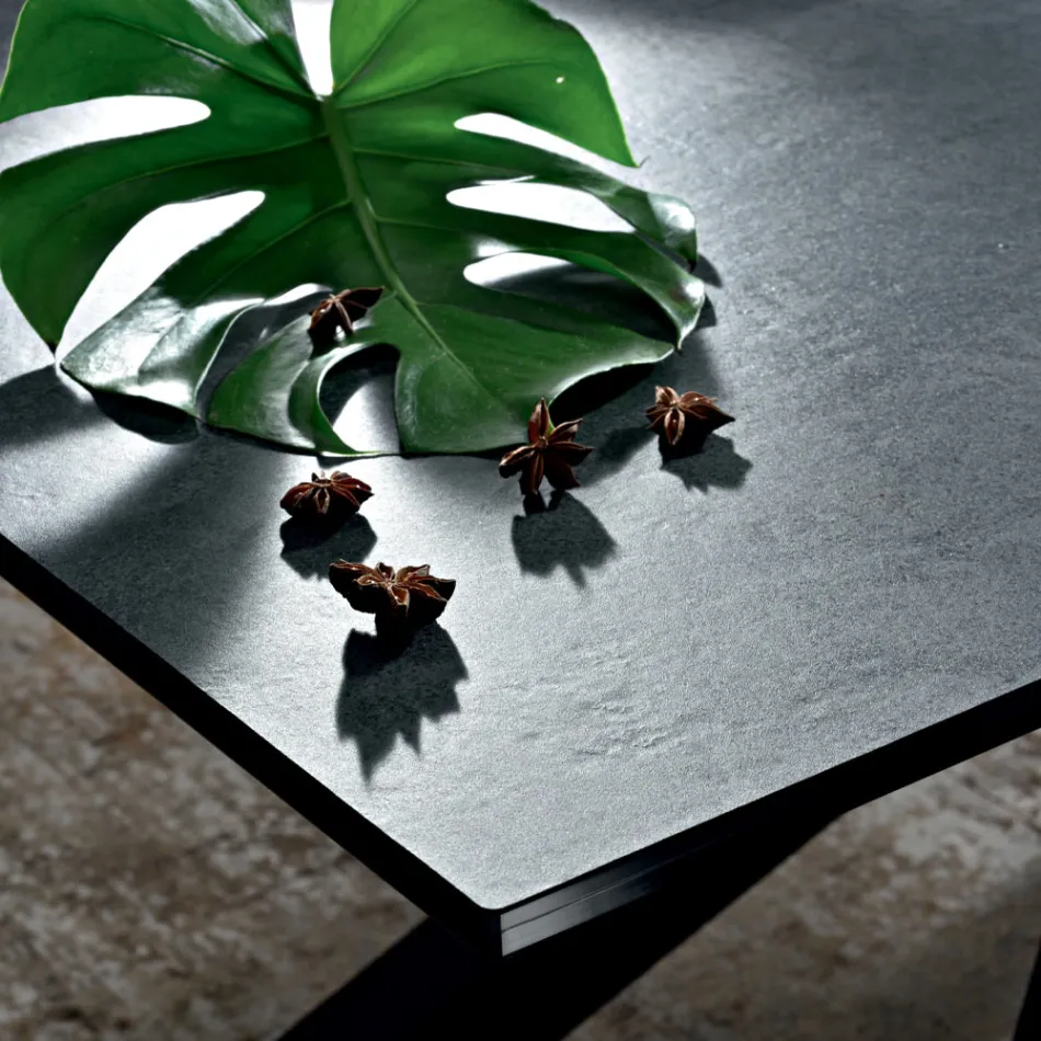 Table à manger extensible jusqu'à 278 cm en Laminam Made in Italy - Settimmio Viadurini