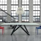 Table à manger extensible jusqu'à 278 cm en verre fabriquée en Italie - Settimmio Viadurini