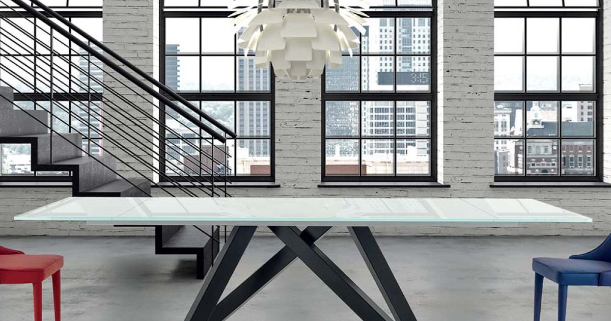 Table Extensible 14 Places en Verre Made in Italy