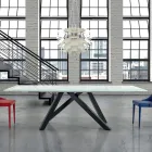 Table à manger extensible jusqu'à 278 cm en verre fabriquée en Italie - Settimmio Viadurini