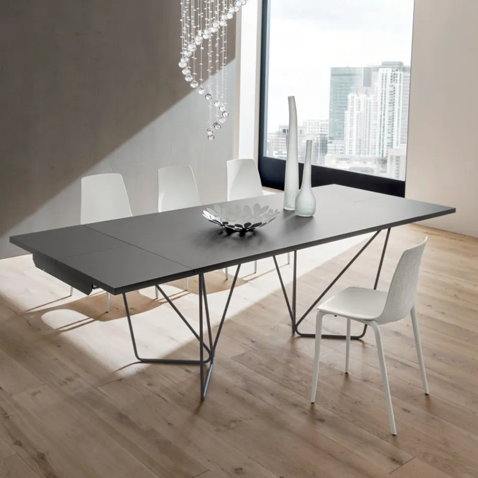 Table à manger extensible jusqu'à 280 cm en Fenix Made in Italy - Eolo Viadurini