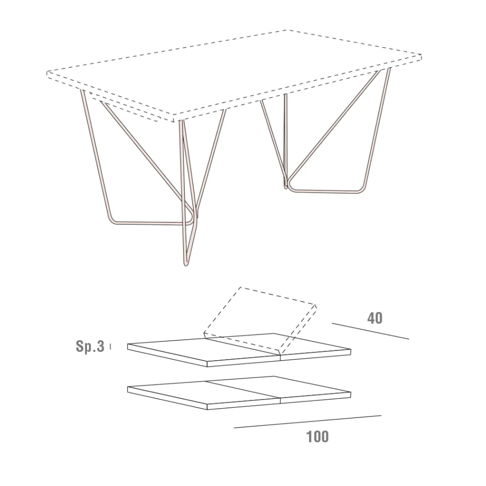 Table à manger extensible jusqu'à 280 cm en Fenix Made in Italy - Eolo Viadurini