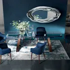 Table à manger extensible jusqu'à 280 cm en verre fabriquée en Italie - Antimo Viadurini