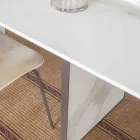 Table de salle à manger extensible jusqu'à 280 ou 298 cm avec plateau en céramique - Nomia Viadurini