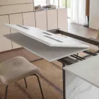 Table de salle à manger extensible jusqu'à 280 ou 298 cm avec plateau en céramique - Nomia Viadurini