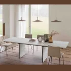 Table de salle à manger extensible jusqu'à 280 ou 298 cm avec plateau en céramique - Nomia Viadurini
