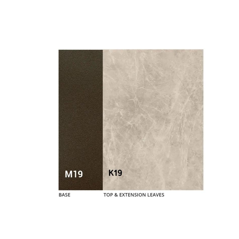 Table de salle à manger extensible jusqu'à 280 ou 298 cm avec plateau en céramique - Nomia Viadurini