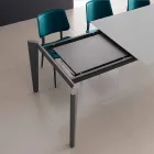 Table à manger extensible jusqu'à 290 cm en cristal Made in Italy - Polonio Viadurini