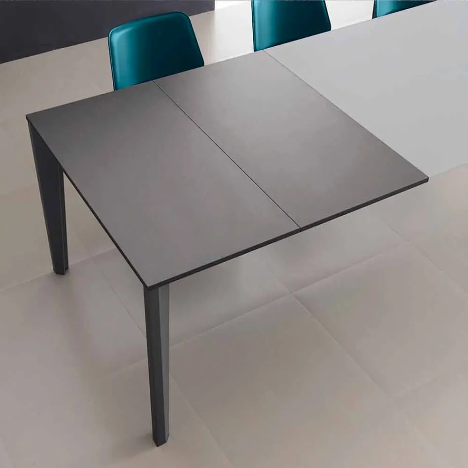 Table à manger extensible jusqu'à 290 cm en cristal Made in Italy - Polonio Viadurini