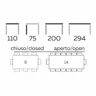 Table à manger extensible jusqu'à 294 cm en grès marbré Made in Italy - Macro Viadurini