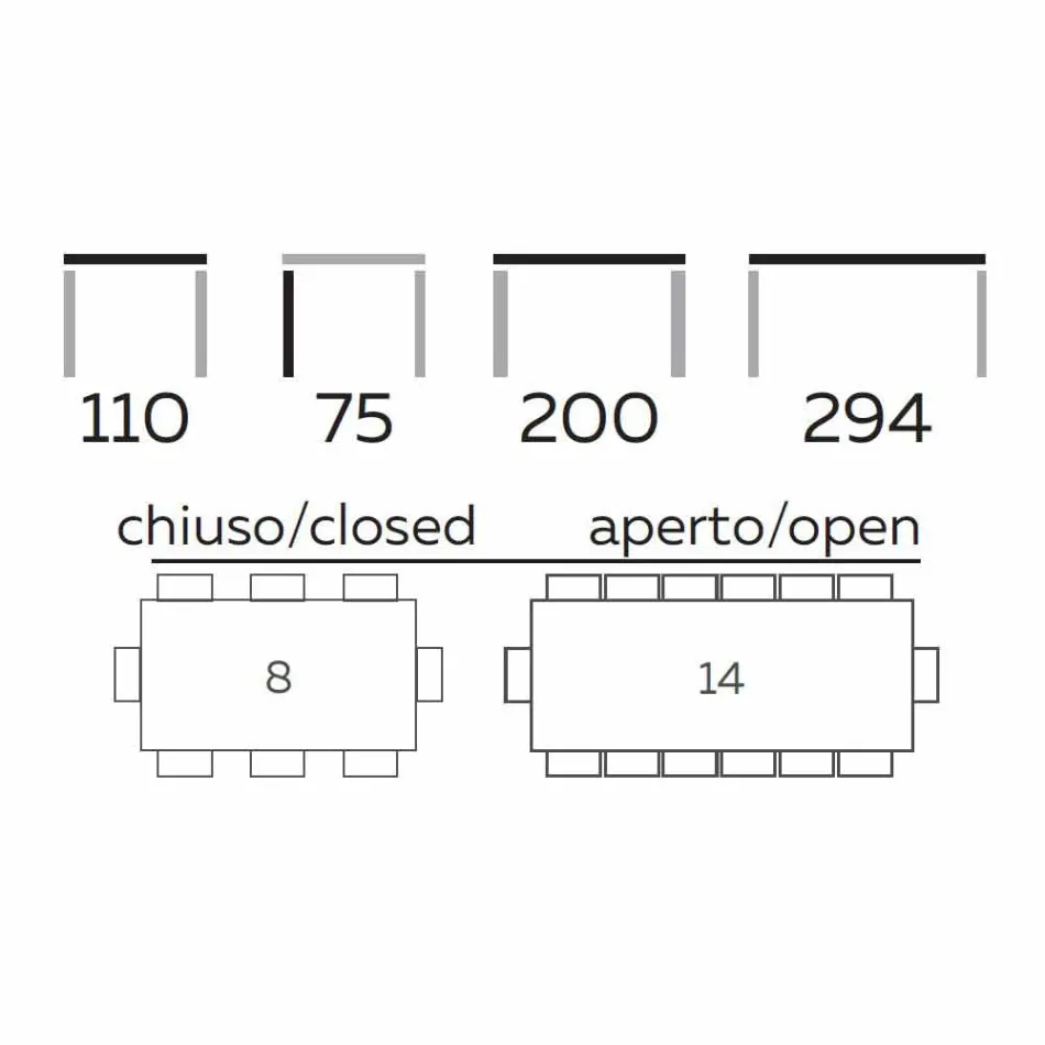 Table à manger extensible jusqu'à 294 cm en grès marbré Made in Italy - Macro Viadurini