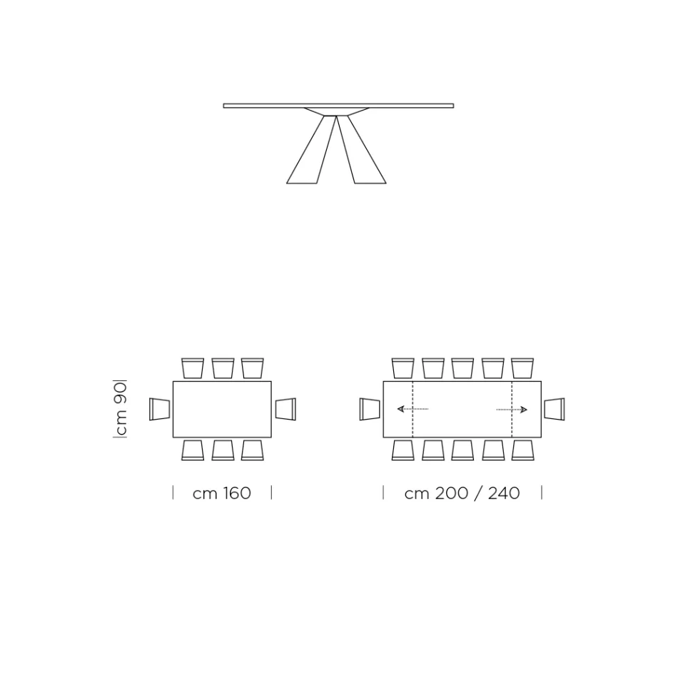 Table à manger extensible jusqu'à 300 cm en Fenix Made in Italy - Dalmatien Viadurini