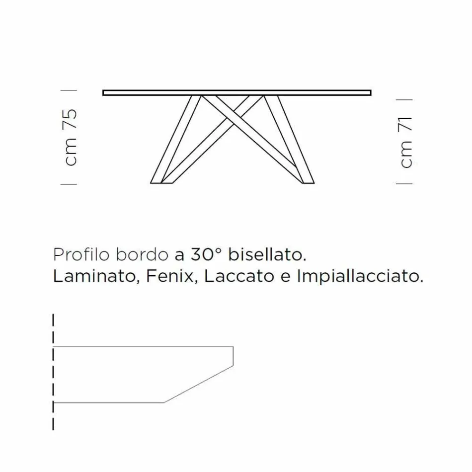 Table à manger extensible jusqu'à 300 cm en stratifié Made in Italy - Settimmio Viadurini