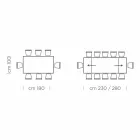 Table à manger extensible jusqu'à 300 cm en stratifié Made in Italy - Settimmio Viadurini