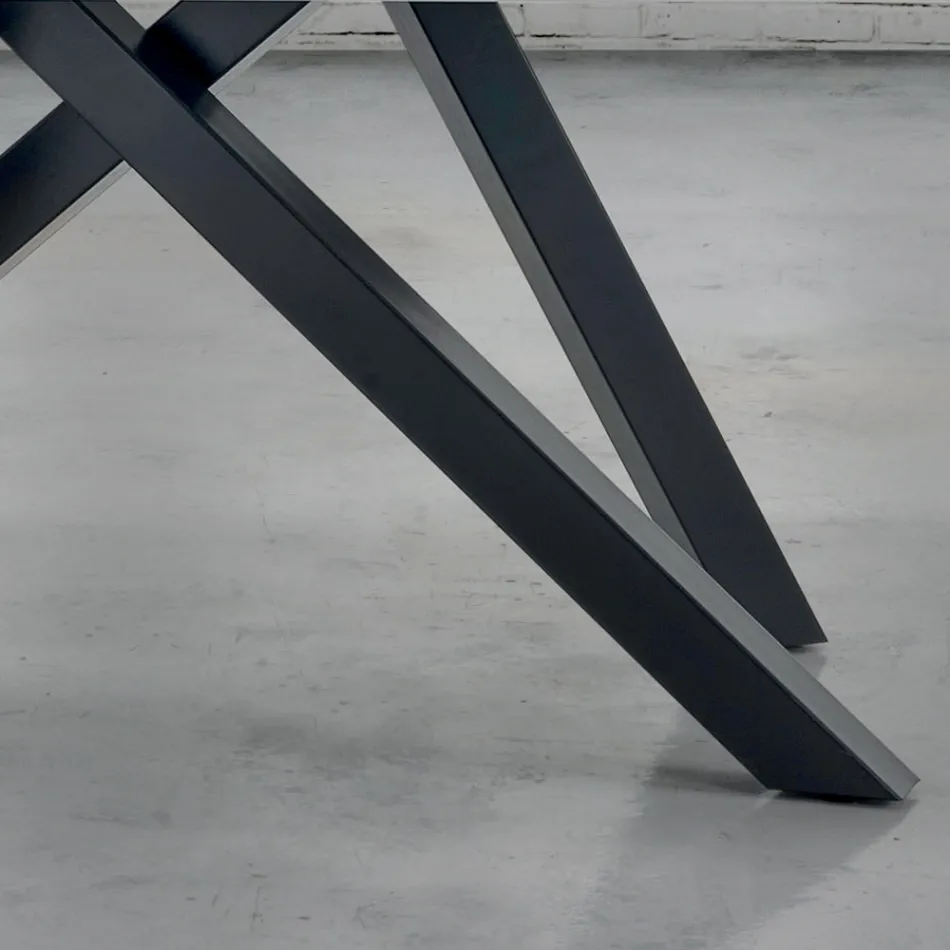 Table à manger extensible jusqu'à 300 cm en bois plaqué - Settimmio Viadurini