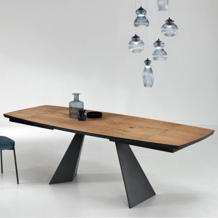 Table à manger extensible jusqu'à 300 cm en bois Made in Italy - Paolito Viadurini