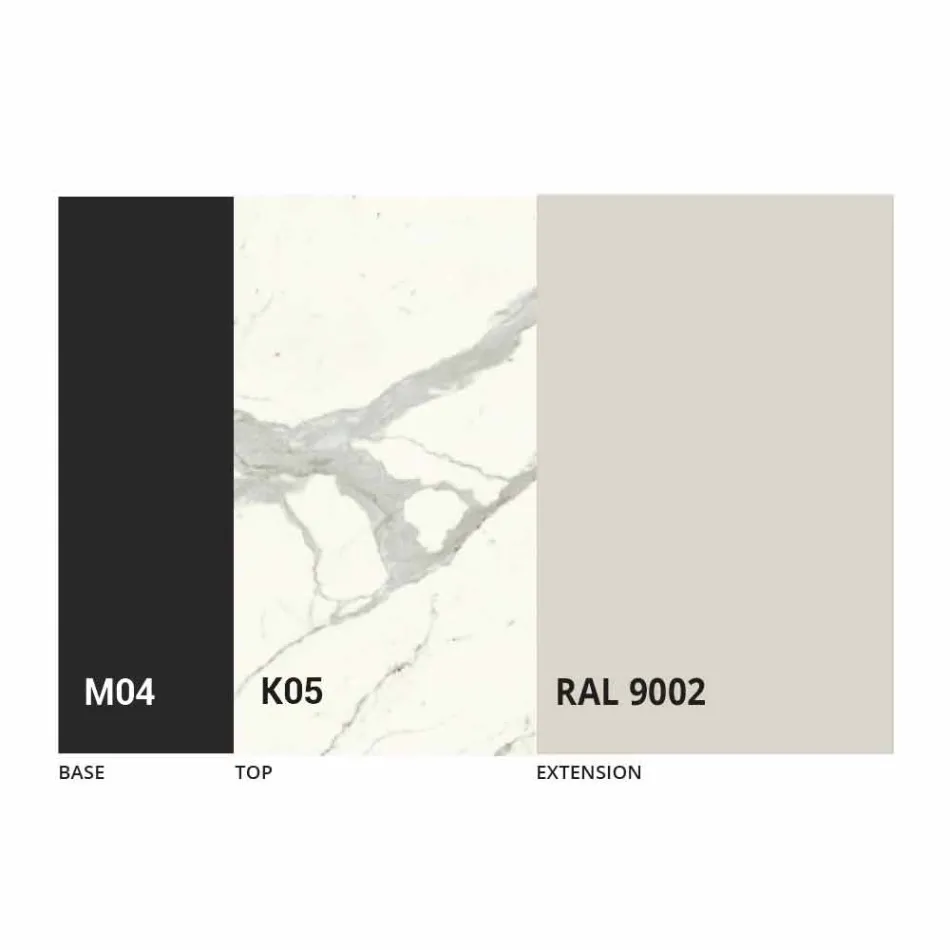 Table à manger extensible jusqu'à 310 cm en céramique Made in Italy - Pitagora Viadurini