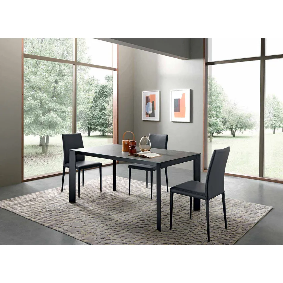 Table à manger extensible jusqu'à 310 cm en céramique Made in Italy - Pitagora Viadurini