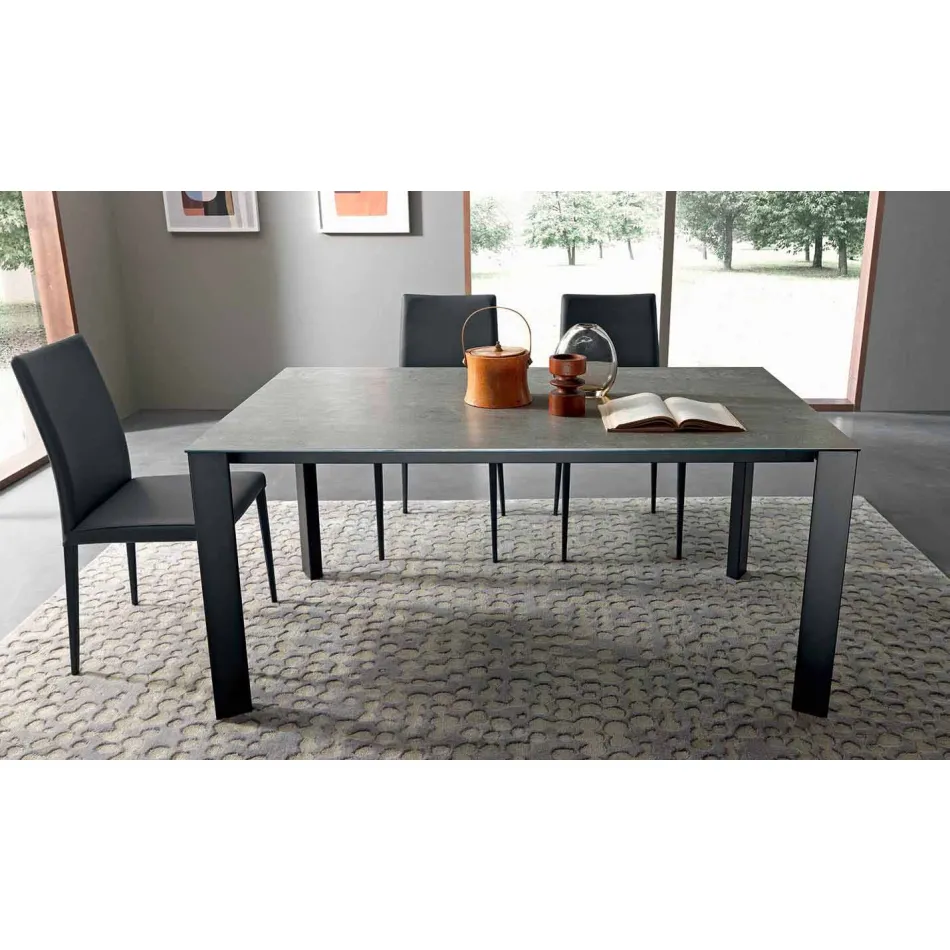 Table à manger extensible jusqu'à 310 cm en céramique Made in Italy - Pitagora Viadurini