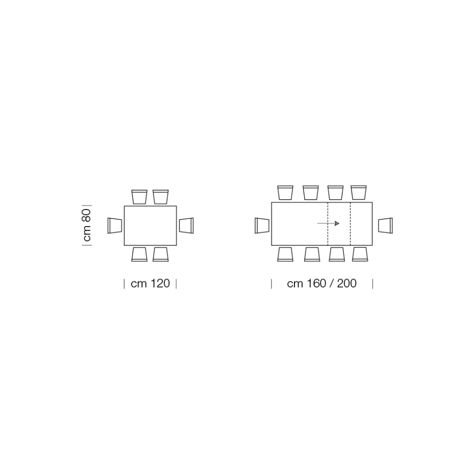 Table à manger extensible jusqu'à 310 cm en mélamine Made in Italy - Années 70 Viadurini