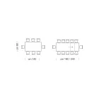 Table à manger extensible jusqu'à 310 cm en mélamine Made in Italy - Années 70 Viadurini