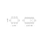 Table à manger extensible jusqu'à 310 cm en mélamine Made in Italy - Années 70 Viadurini