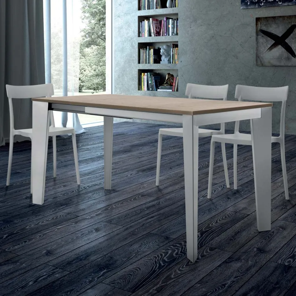 Table à manger extensible jusqu'à 310 cm en mélamine Made in Italy - Années 70 Viadurini