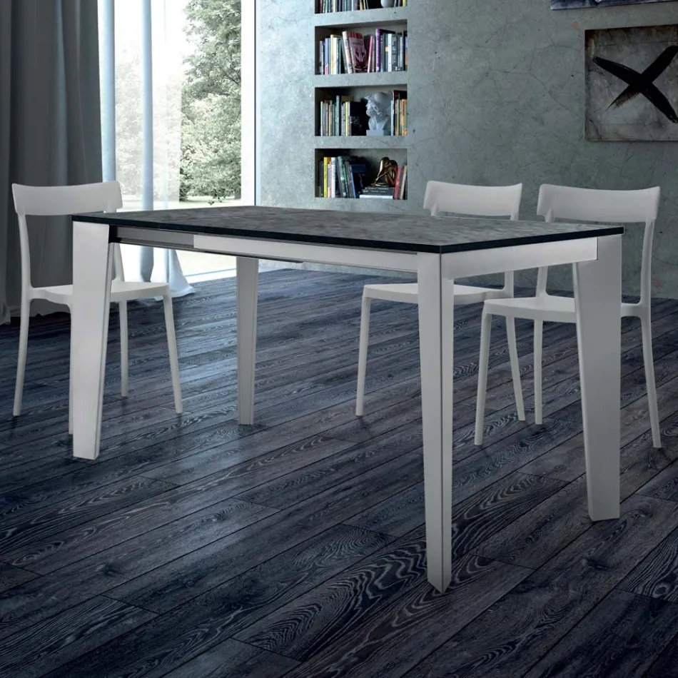 Table à manger extensible jusqu'à 310 cm en mélamine Made in Italy - Années 70 Viadurini