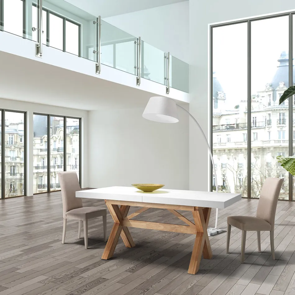 Table à manger extensible jusqu'à 315 cm en bois massif - Massimo Viadurini