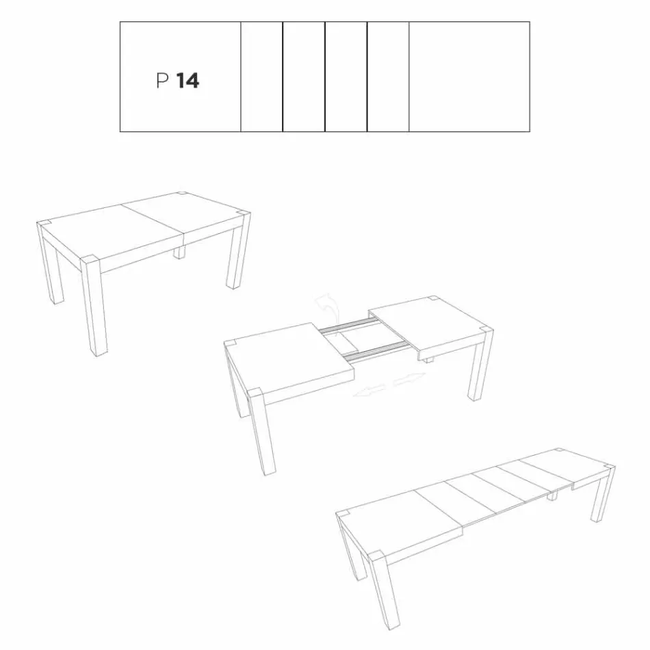 Table à manger extensible jusqu'à 320 cm design moderne Oky Viadurini