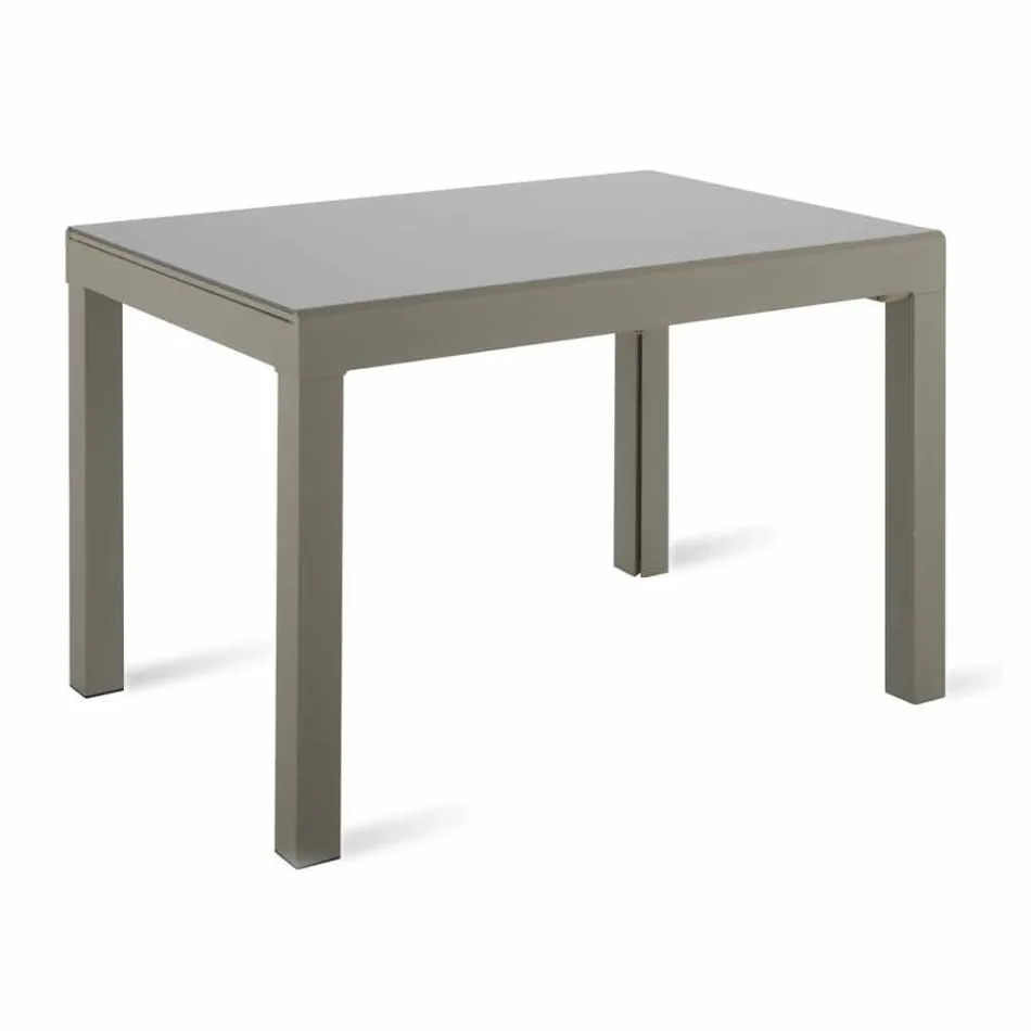 Table à manger extensible jusqu'à 350 cm en verre mélaminé et métal - Meryl Viadurini