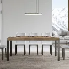 Table à manger extensible jusqu'à 440 cm en bois et fer fabriquée en Italie - Foxy Viadurini