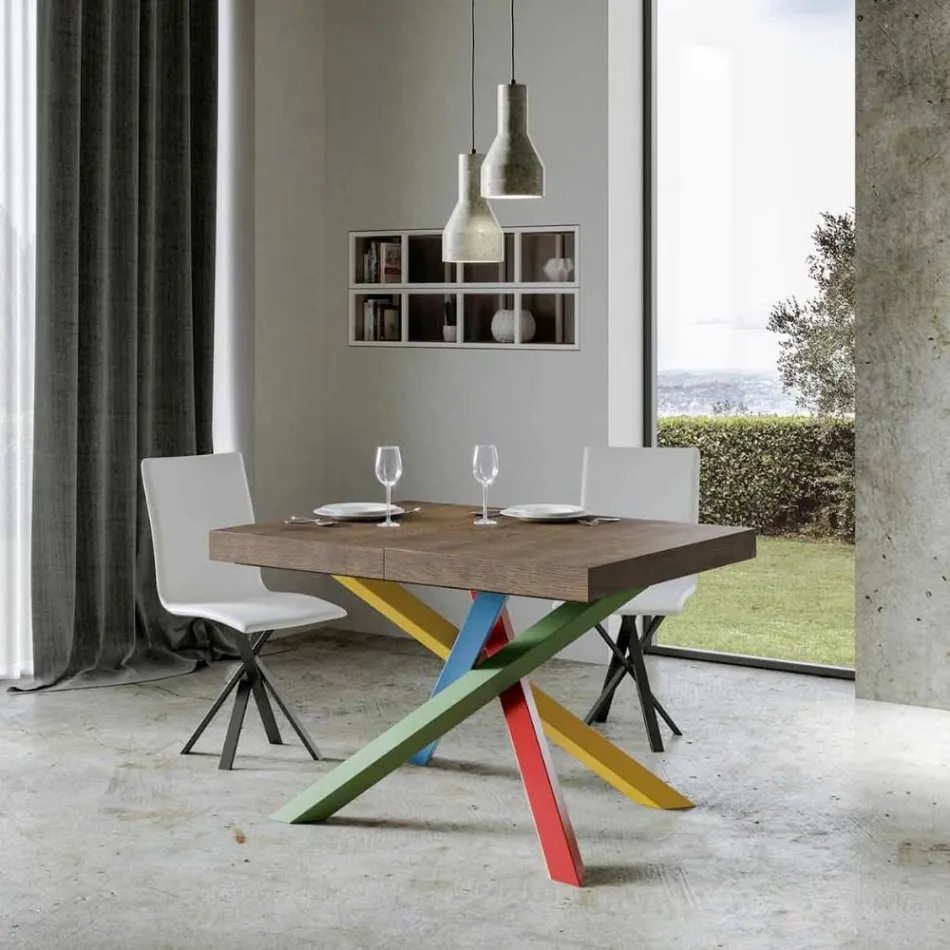 Table à manger extensible jusqu'à 440 cm Plateau en bois Made in Italy - Boan Viadurini