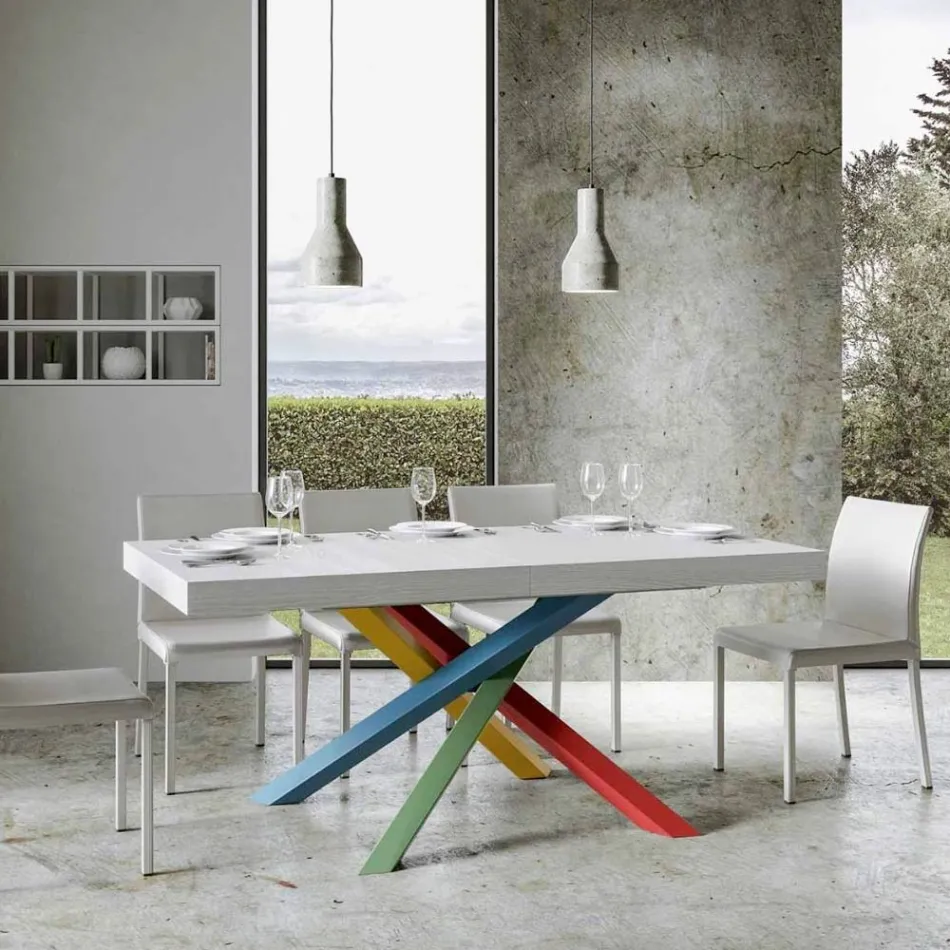 Table à manger extensible jusqu'à 440 cm Plateau en bois Made in Italy - Boan Viadurini