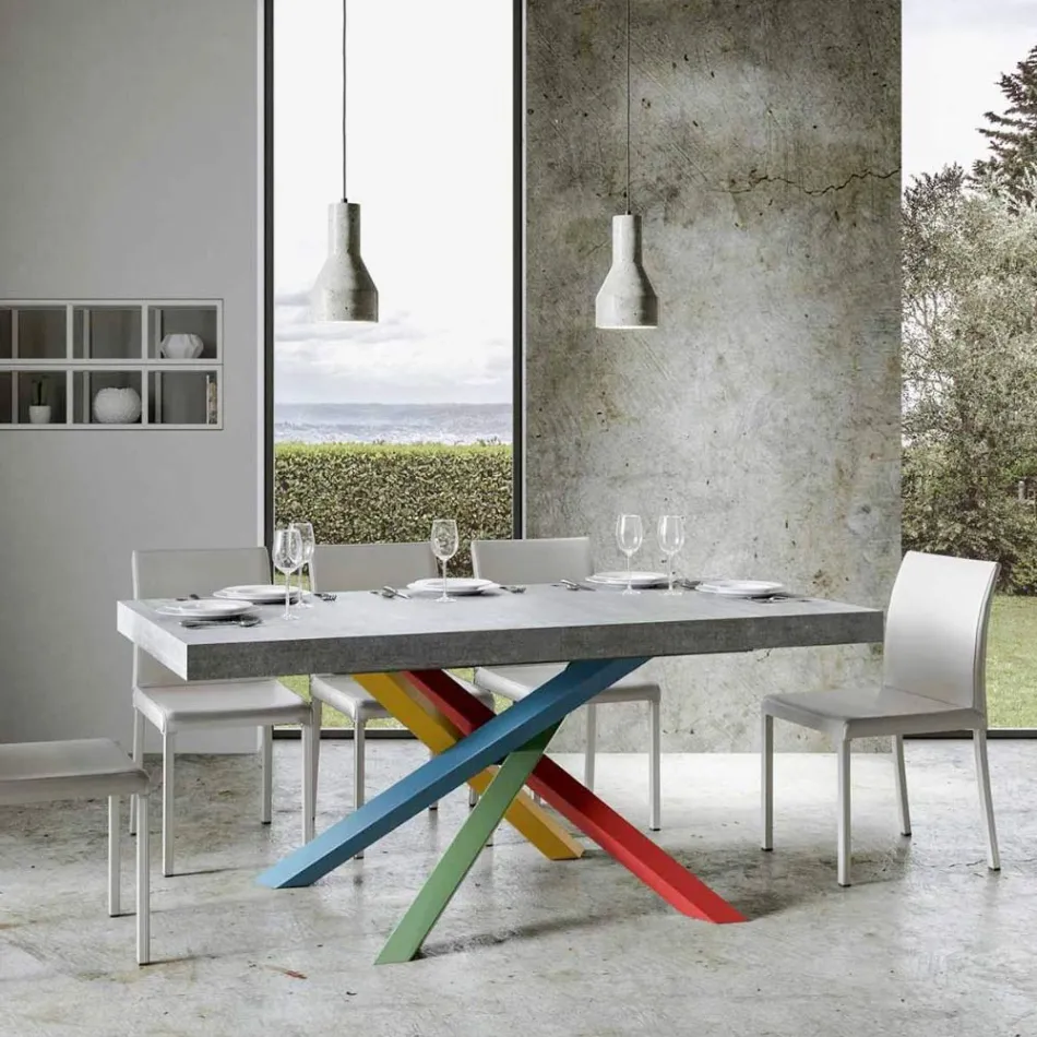 Table à manger extensible jusqu'à 440 cm Plateau en bois Made in Italy - Boan Viadurini