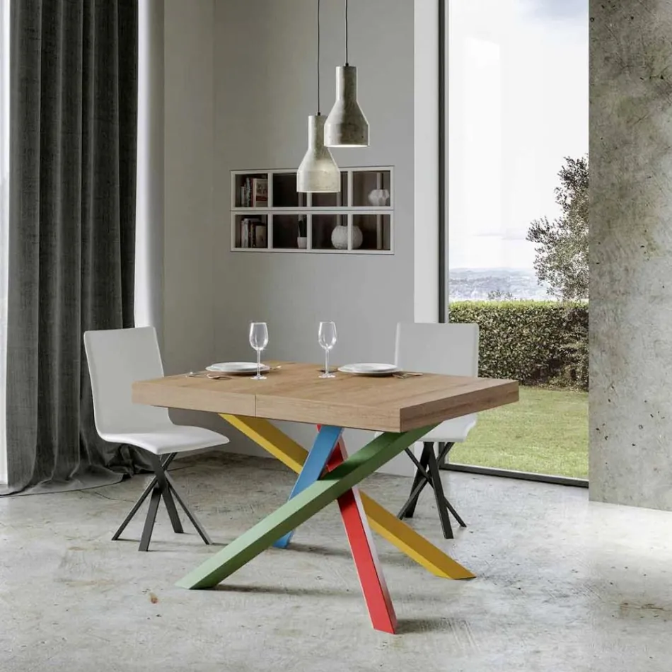Table à manger extensible jusqu'à 440 cm Plateau en bois Made in Italy - Boan Viadurini