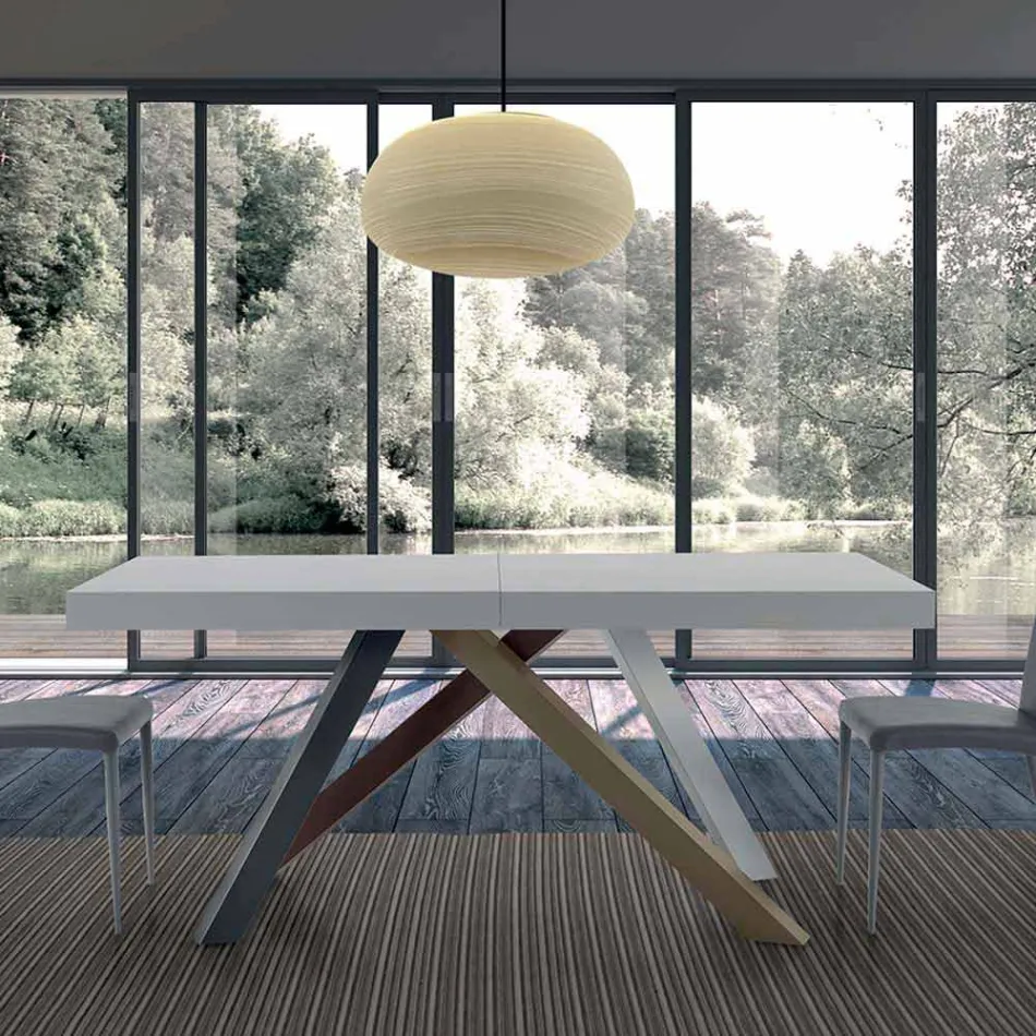 Table à manger extensible jusqu'à 450 cm en stratifié Made in Italy - Salentino Viadurini
