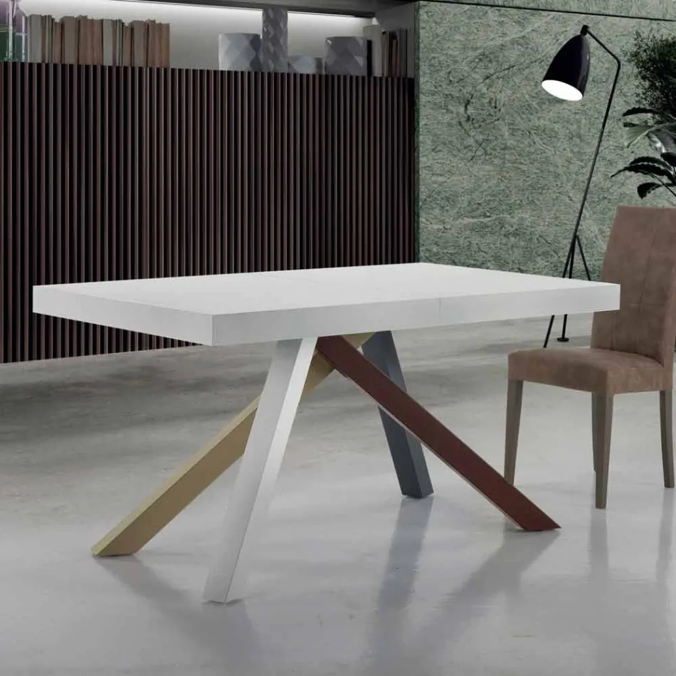 Table à manger extensible jusqu'à 450 cm en stratifié Made in Italy - Salentino Viadurini