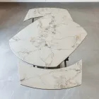 Table à manger extensible en céramique et base en métal - Indira Viadurini