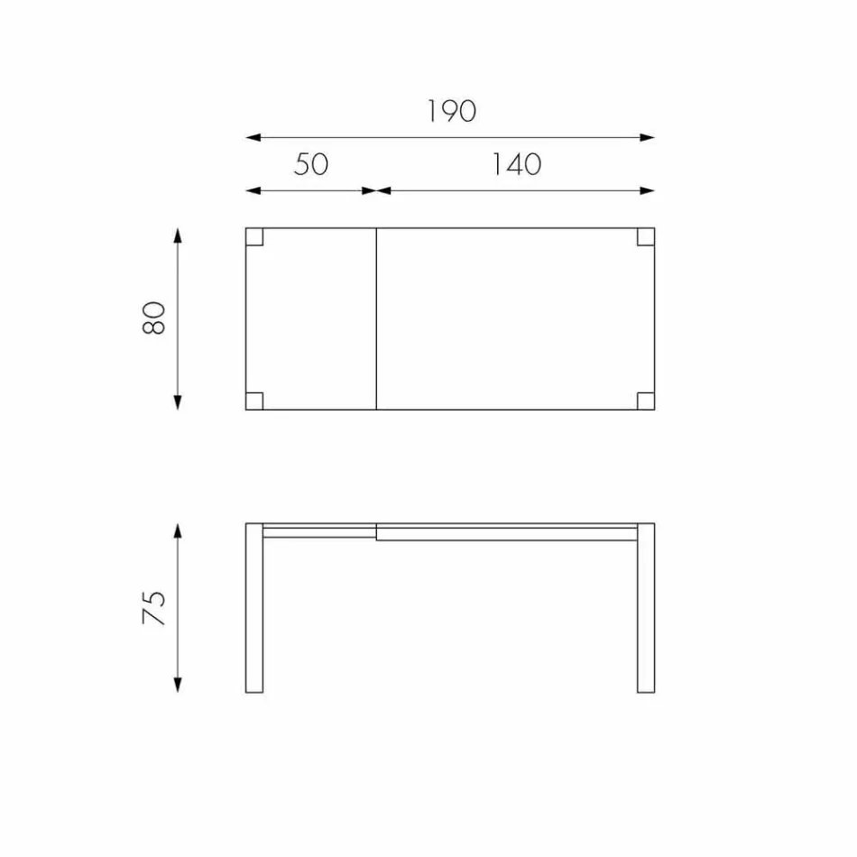 Table à manger extensible en bois de chêne Fedro, fabriqué en Italie Viadurini