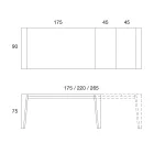 Table à manger extensible en placage de bois diverses finitions - Gerry Viadurini